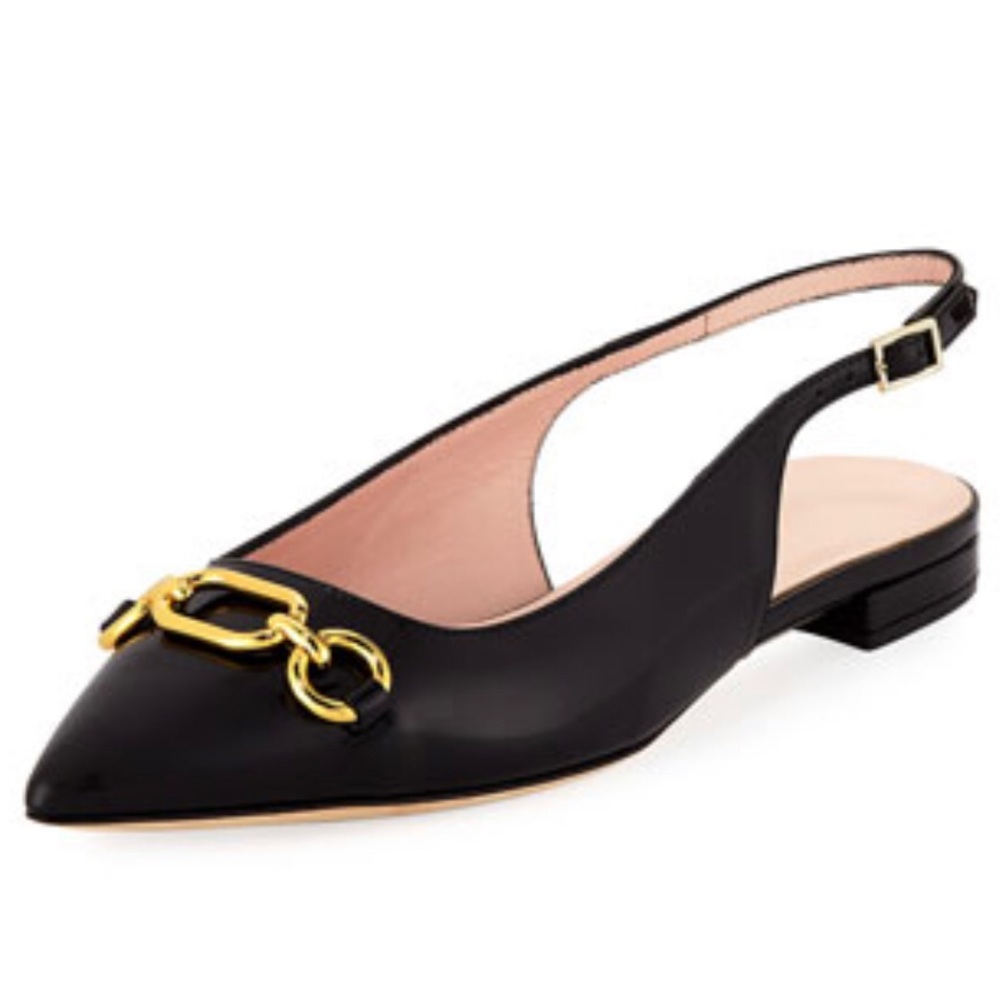 Elegant Black Slingback Flats